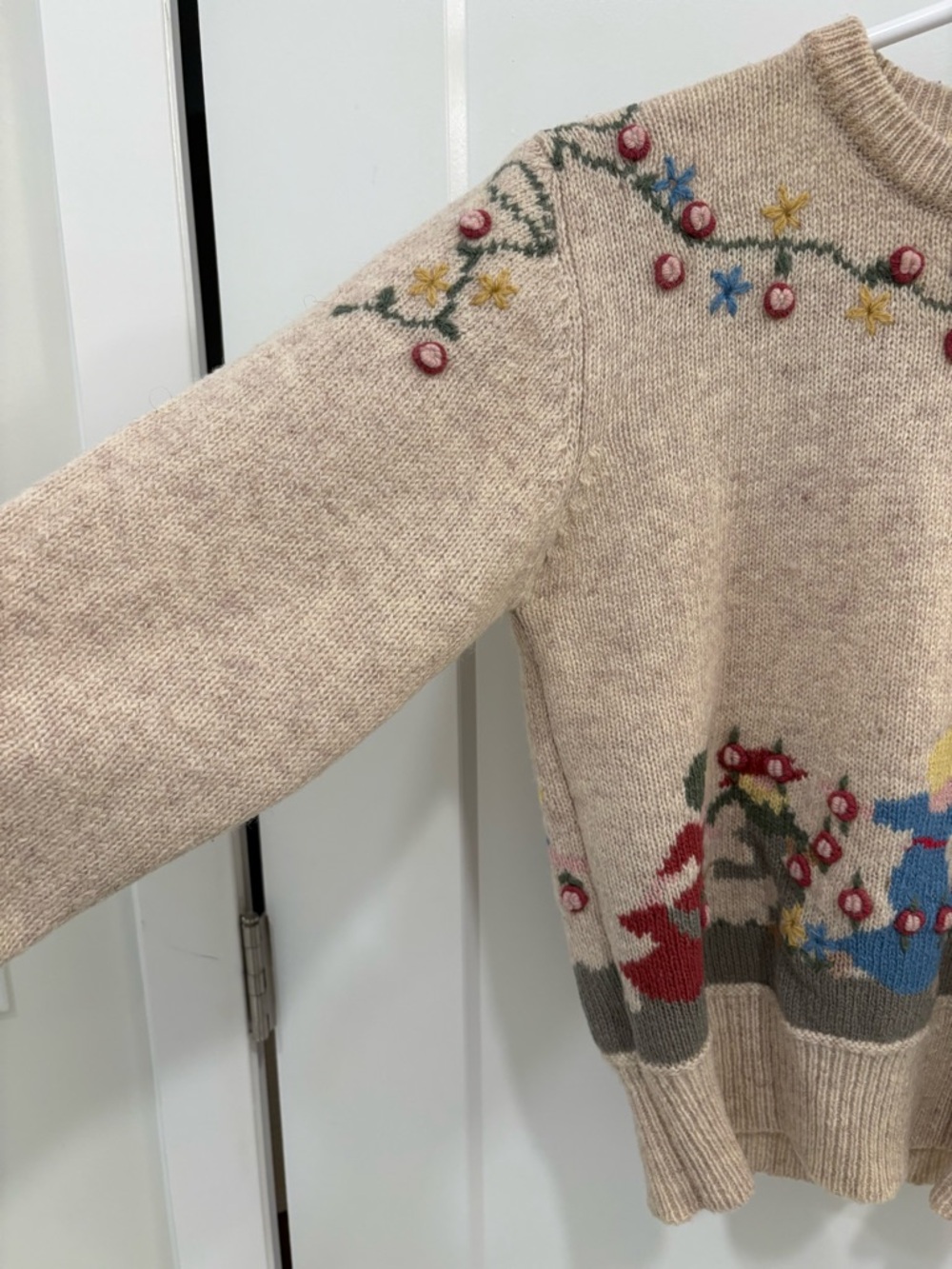 Vintage 90s Susan Bristol 100% Shetland Wool Dancing Ladies Knit Sweater Size S - Picture 4 of 14